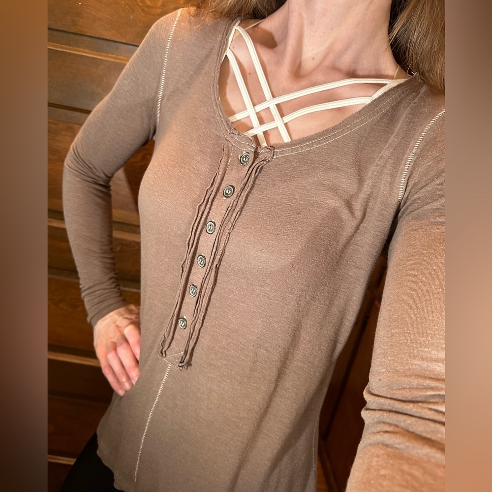 GIMMICKS BY BKE, Henley Tunic LS Top